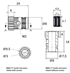 Extruder Zahnrad DualGear